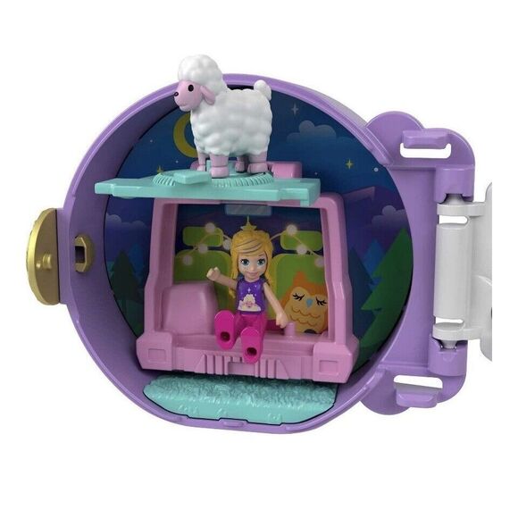 2022 Mattel Polly Pocket Pajama Party Sleepy Pets Compact - Sheep compact - Picture 3 of 5